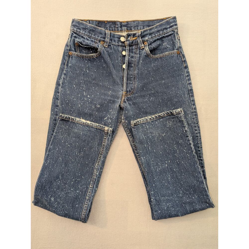Vintage 80s Levi’s 501 Made USA Blue Galactic Galaxy Wash Jeans 29x32 Rare